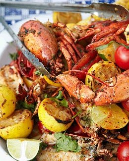 Grilled Lobster with Spicy Butter and Corn on the Cob - Mexican Recipe