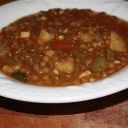 Lentil and cactus soup - Mexican recipe
